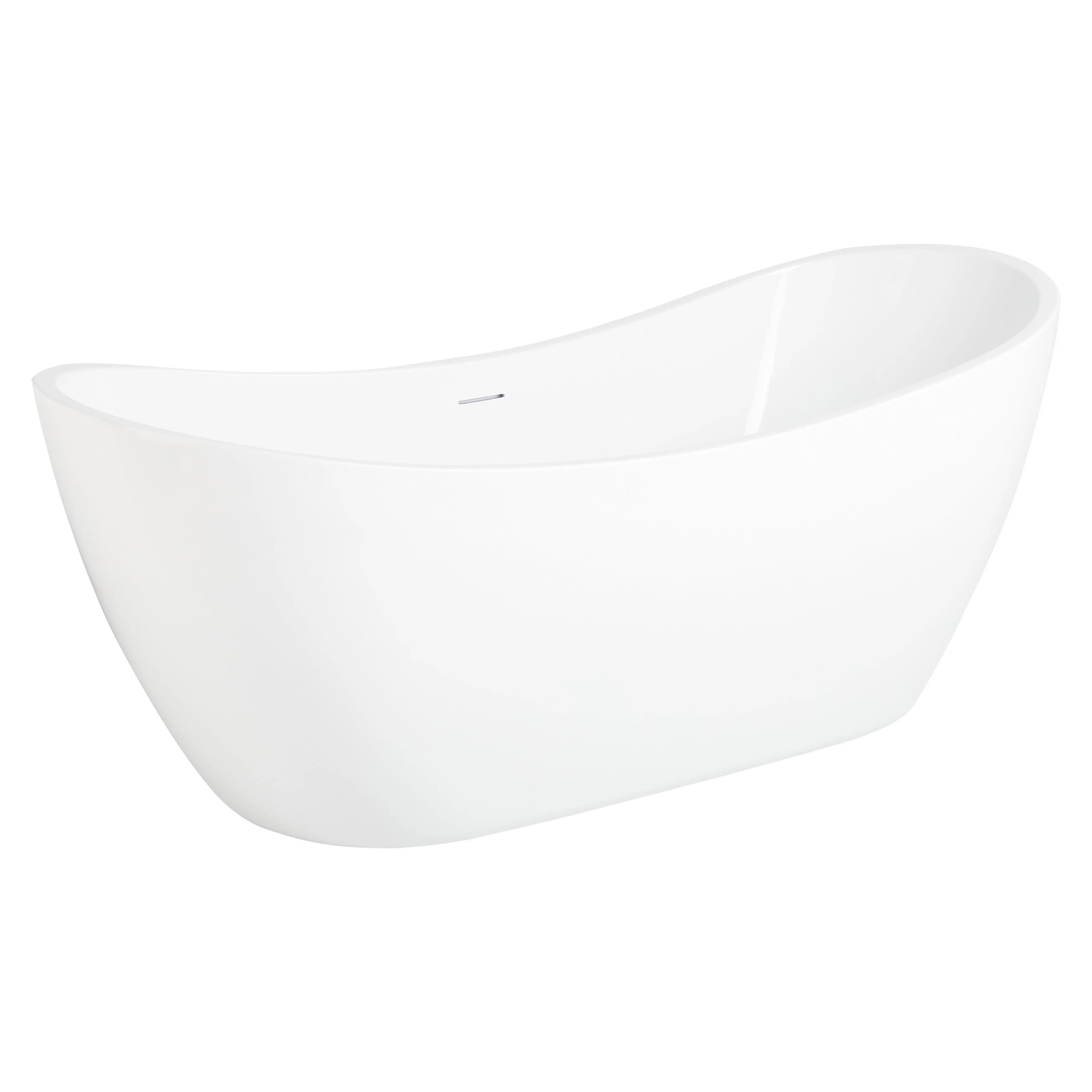 72" Sheba Acrylic Double-Slipper Tub - White Drain Trim