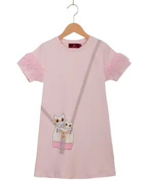 Aigner Dress Sling Kitty Polka Dot Pink