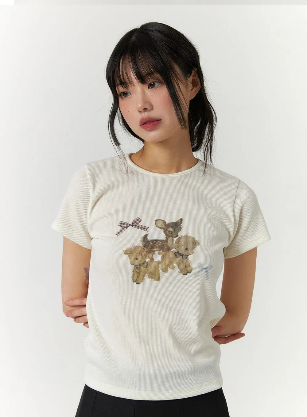 Animal Graphic Short Sleeve Tee CF407