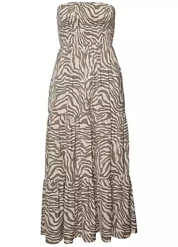 Animal Print Bandeau Maxi Dress by LASCANA | Look Again