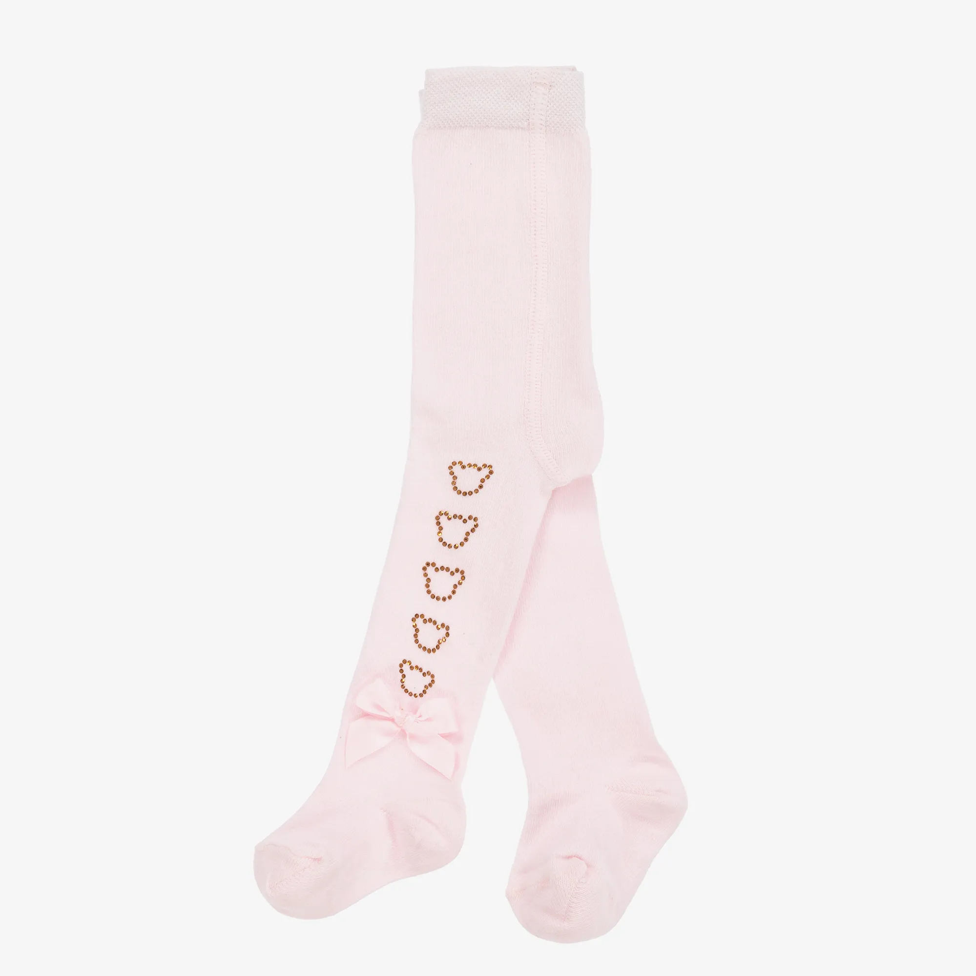 Baby Girls Pink Knit Bear Tights