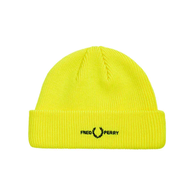 BEANIE WITH EMBROIDERED LOGO Man Fluo yellow