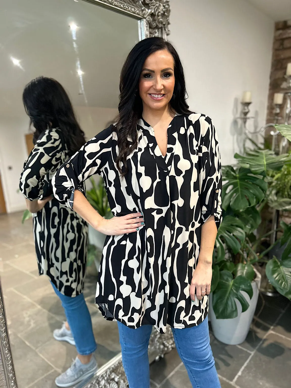 Black Patterned Tunic Gloria