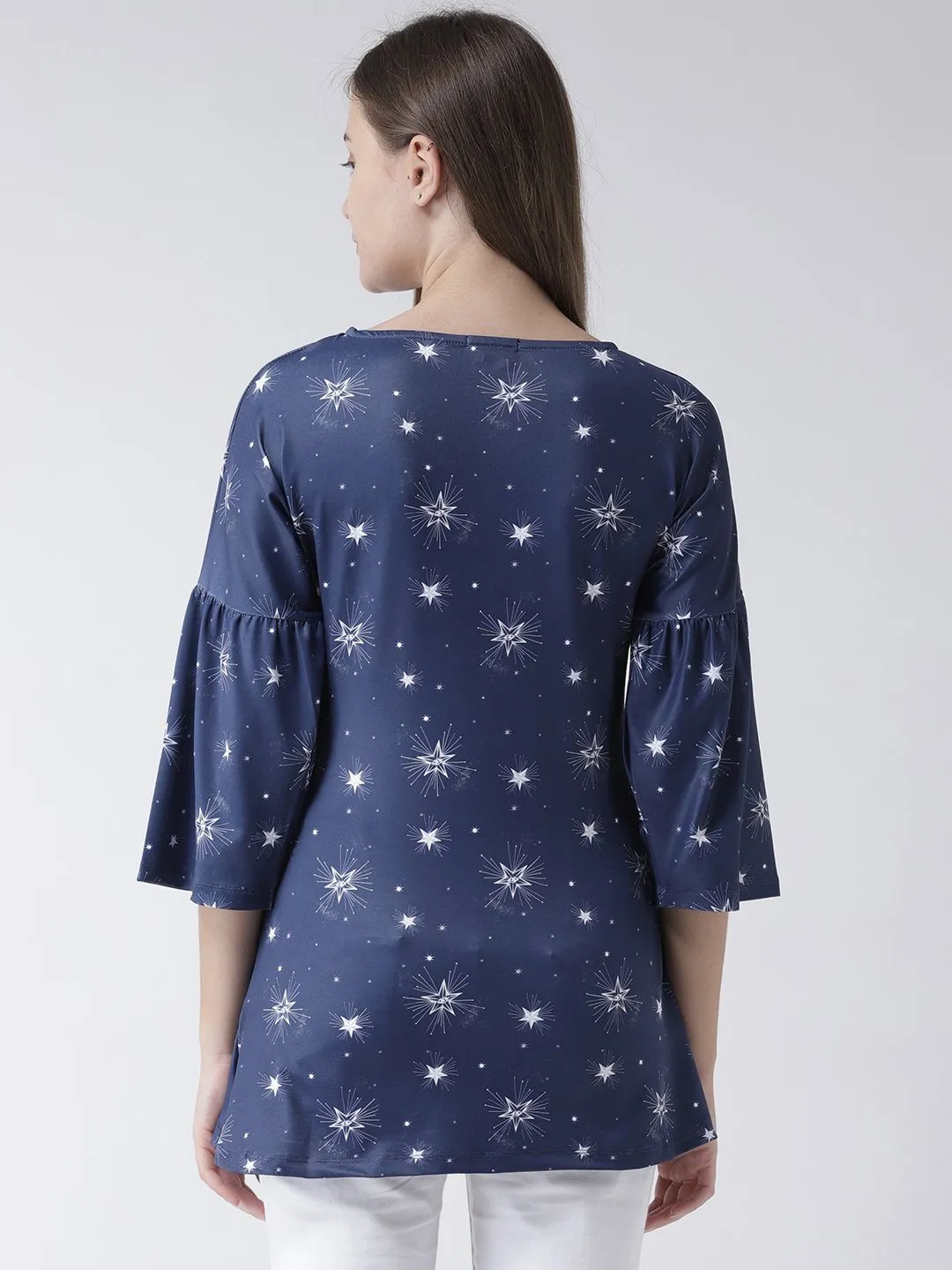 Blue Star Printed Flared Tunic