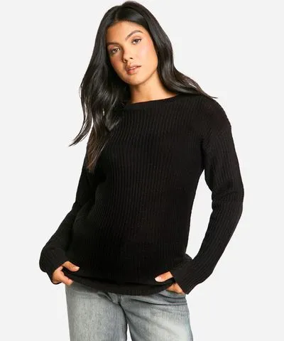 boohoo Womens Maternity Crew Neck Sweater