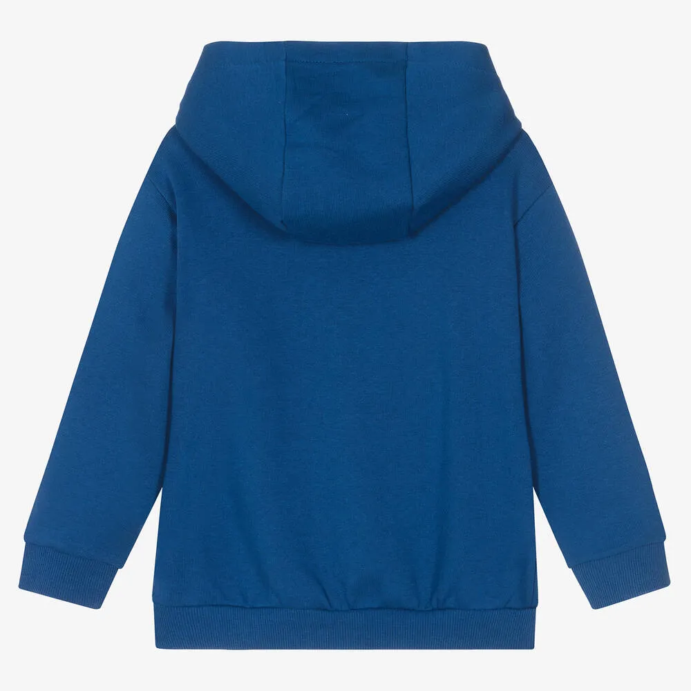 Boys Blue Cotton Racing Car Hoodie