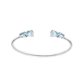 Brazalete Capri Plata 925 Topacio Azul