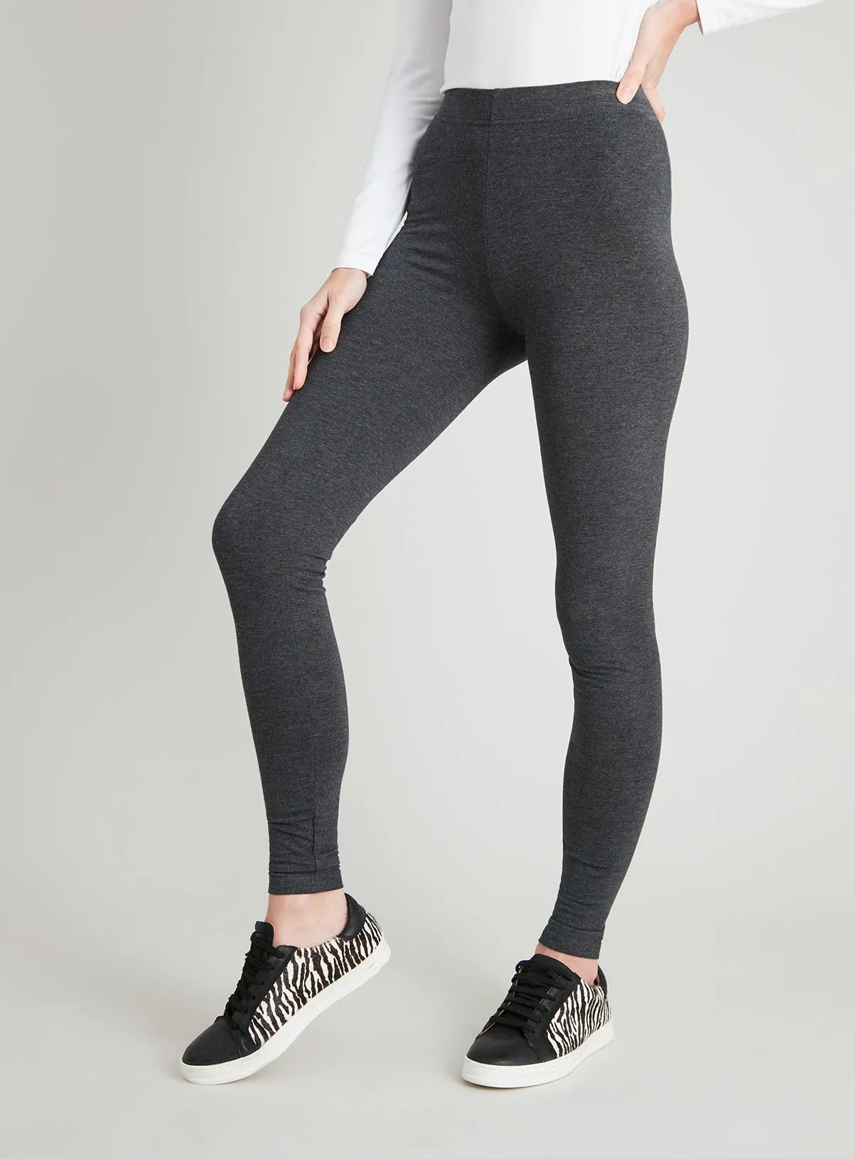 Buy Grey Marl Soft Touch Leggings 10L | Leggings | Tu