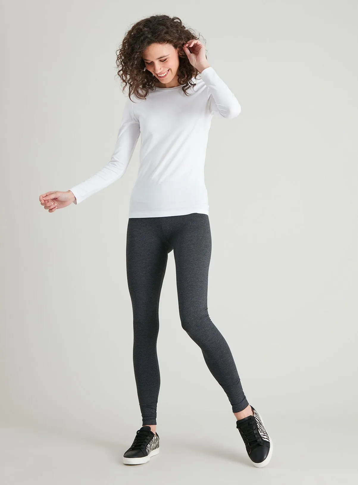 Buy Grey Marl Soft Touch Leggings 10L | Leggings | Tu