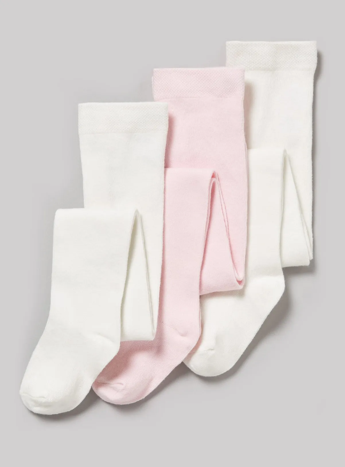 Buy Pink & Cream Tights 3 Pack 12-18 months | Socks and tights | Tu