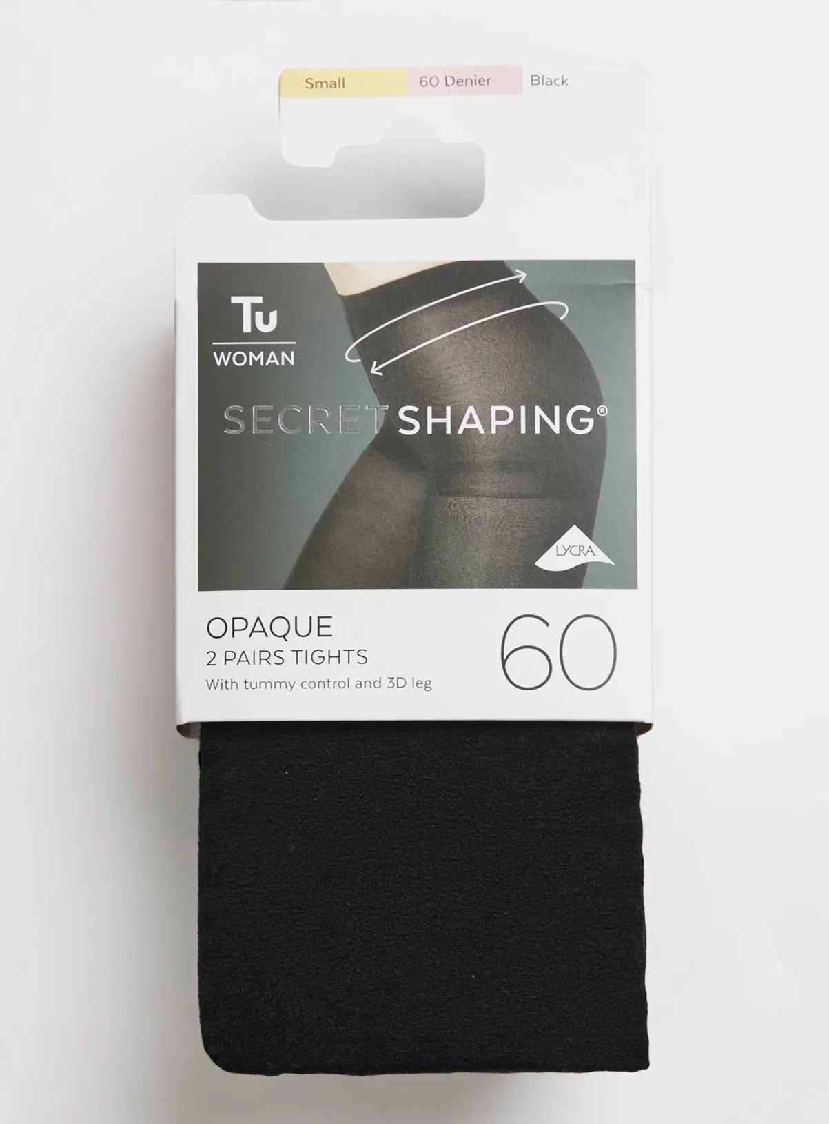 Buy Secret Shaping Black 60 Denier Opaque Tights 2 Pack XL | Tights | Tu