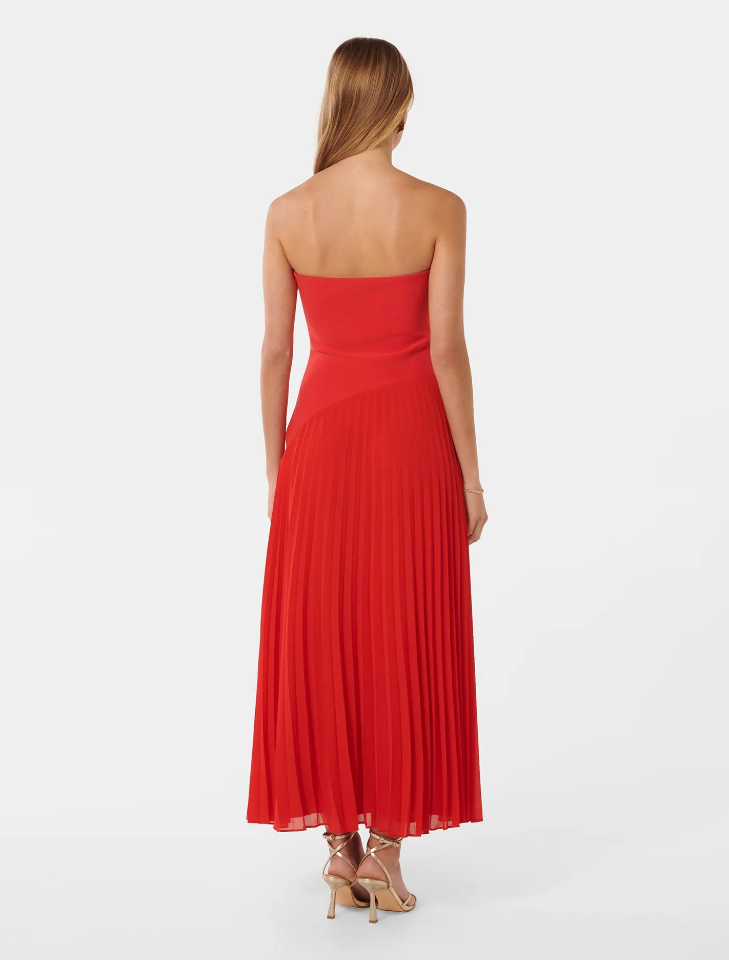 Capri Strapless Pleat Midi Dress