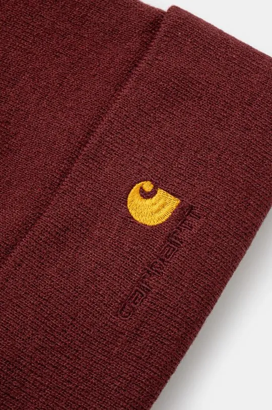 Carhartt WIP beanie American Script Beanie maroon color I034235.2BYXX