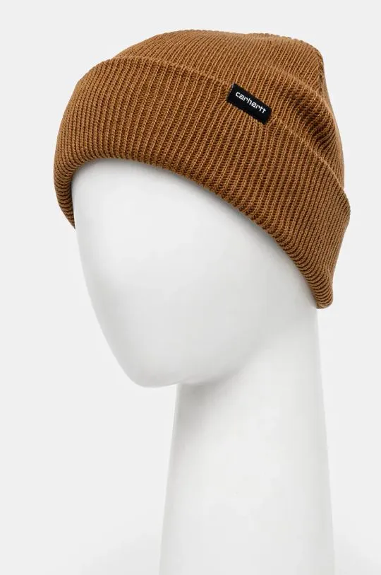 Carhartt WIP beanie Gordan Beanie brown color I034236.HZXX