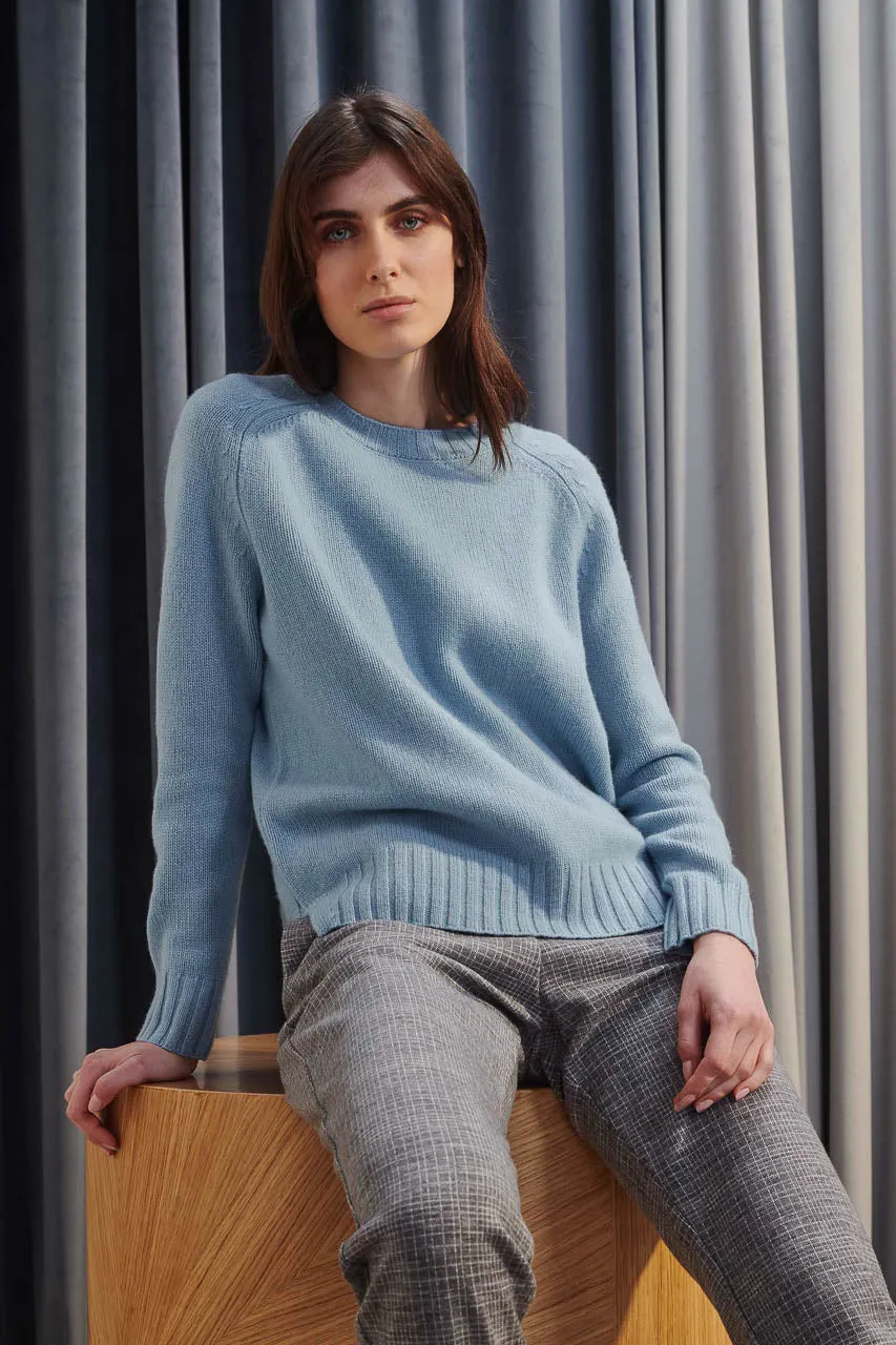 Cashmere Crewneck Sweater - True Blue