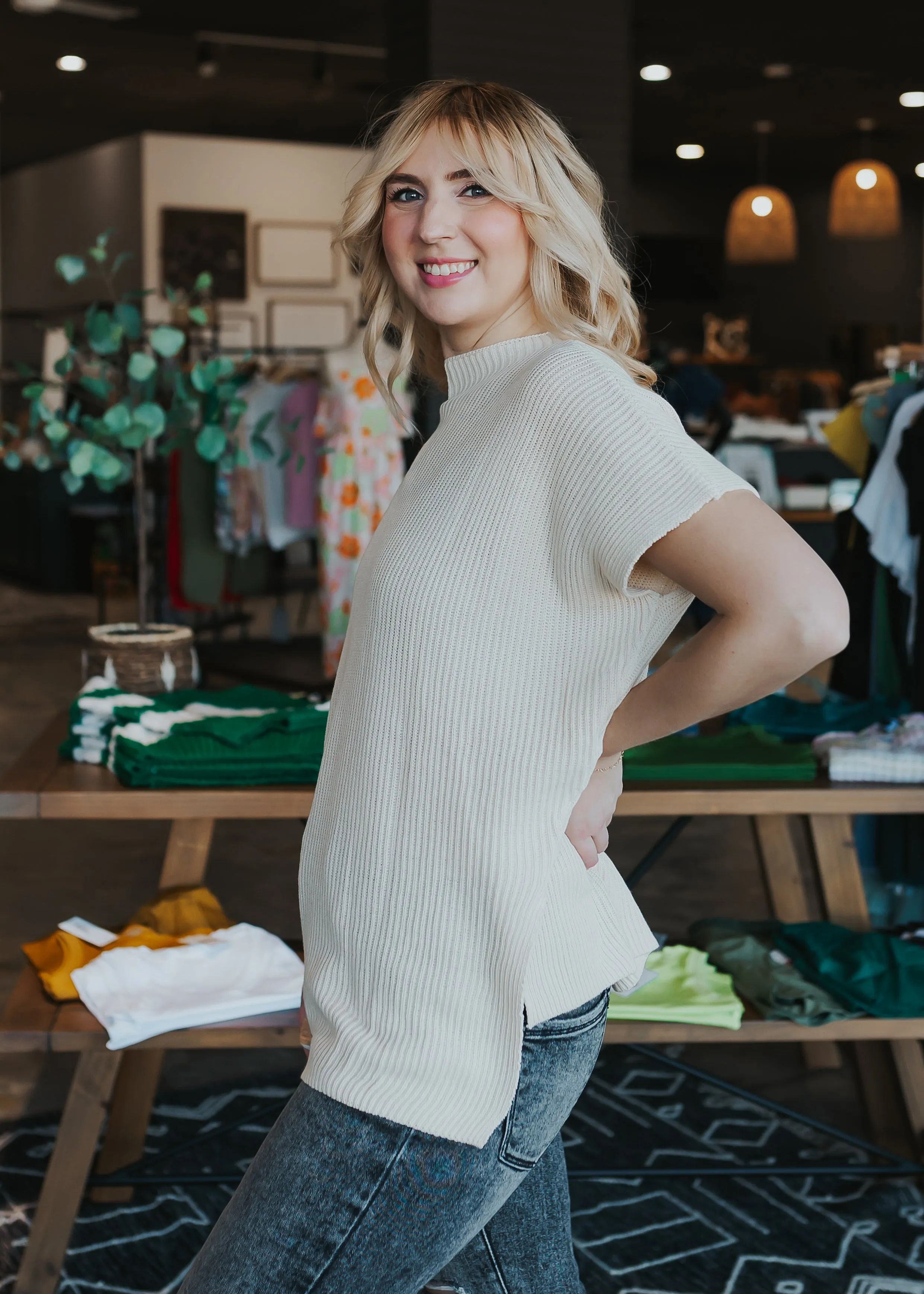 Chance Meeting You Side Slit Tunic Top