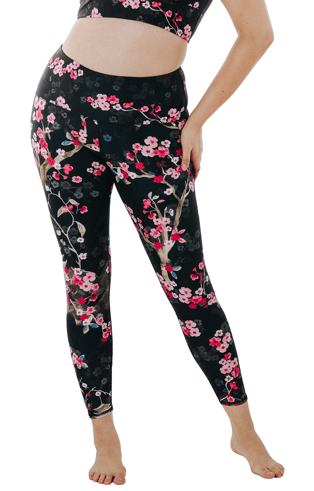 Cherry Bloomin Printed Yoga Leggings