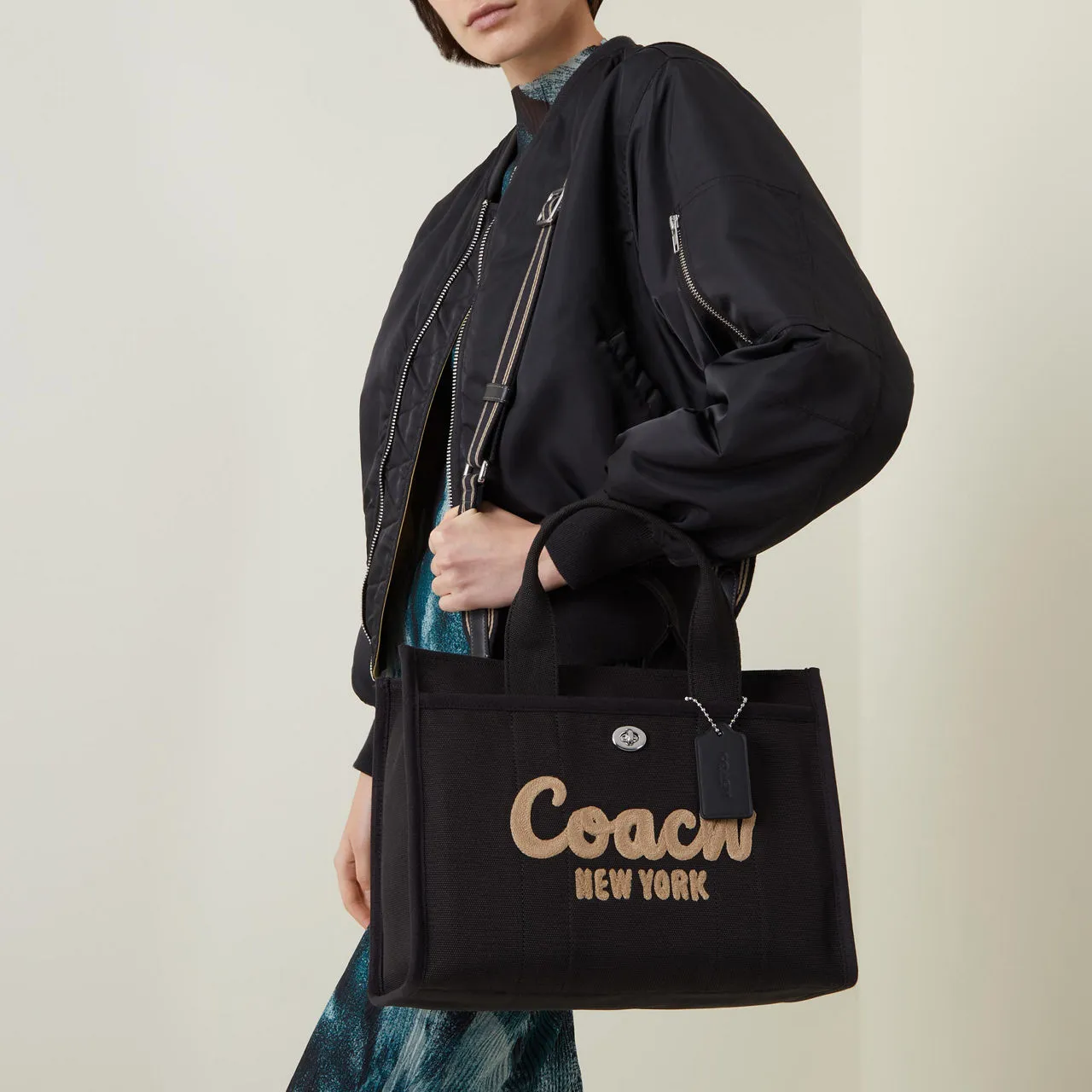 COACH Cargo Canvas Logo Tote Bag - Black