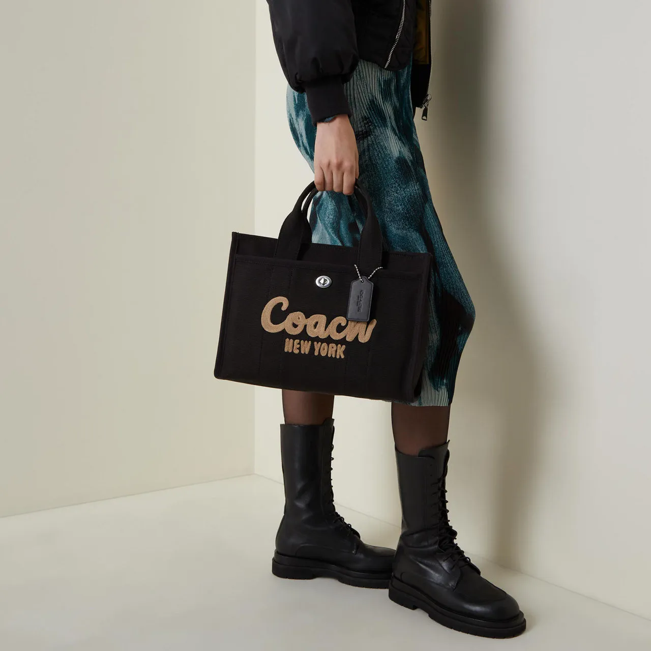 COACH Cargo Canvas Logo Tote Bag - Black