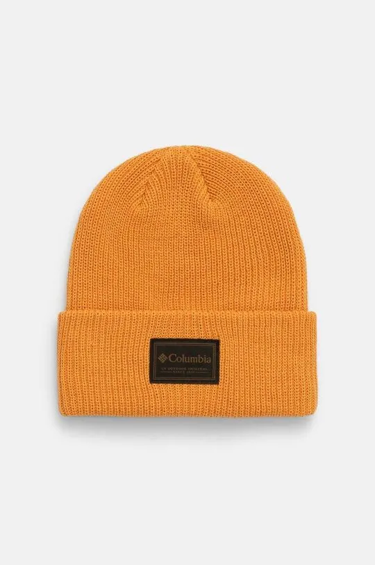 Columbia beanie Lost Lager II orange color thick knit 1975921