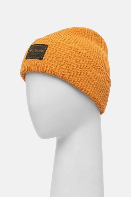 Columbia beanie Lost Lager II orange color thick knit 1975921