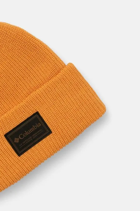 Columbia beanie Lost Lager II orange color thick knit 1975921