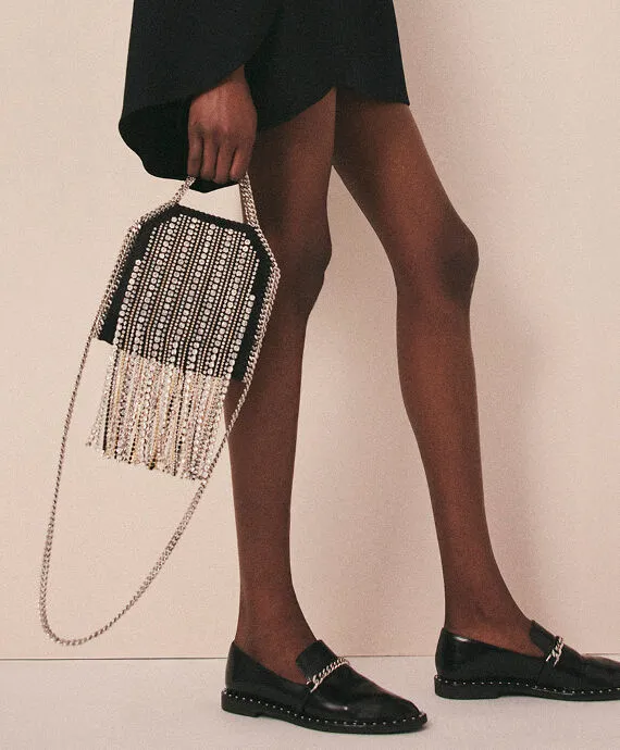 Crystal Fringe Falabella Tiny Tote Bag