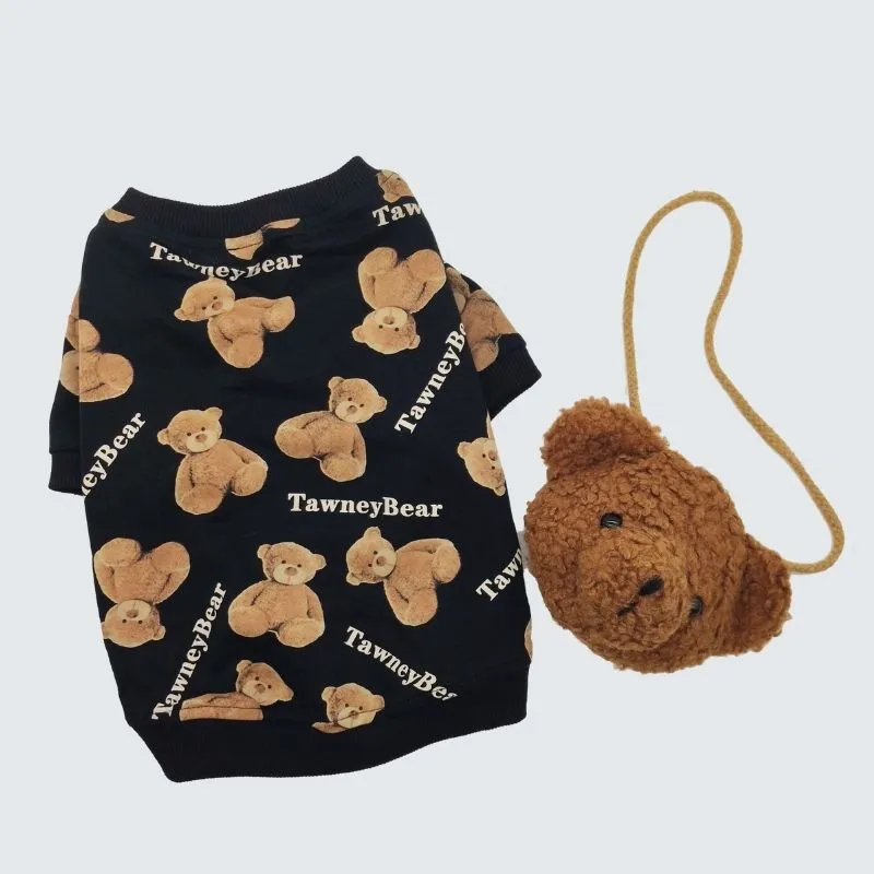 Cute Palm Angels Inspired Dog Sweater and Teddy Bear Backpack | Petiboo