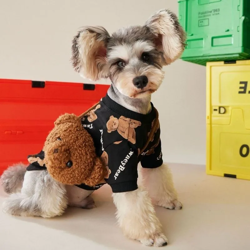 Cute Palm Angels Inspired Dog Sweater and Teddy Bear Backpack | Petiboo