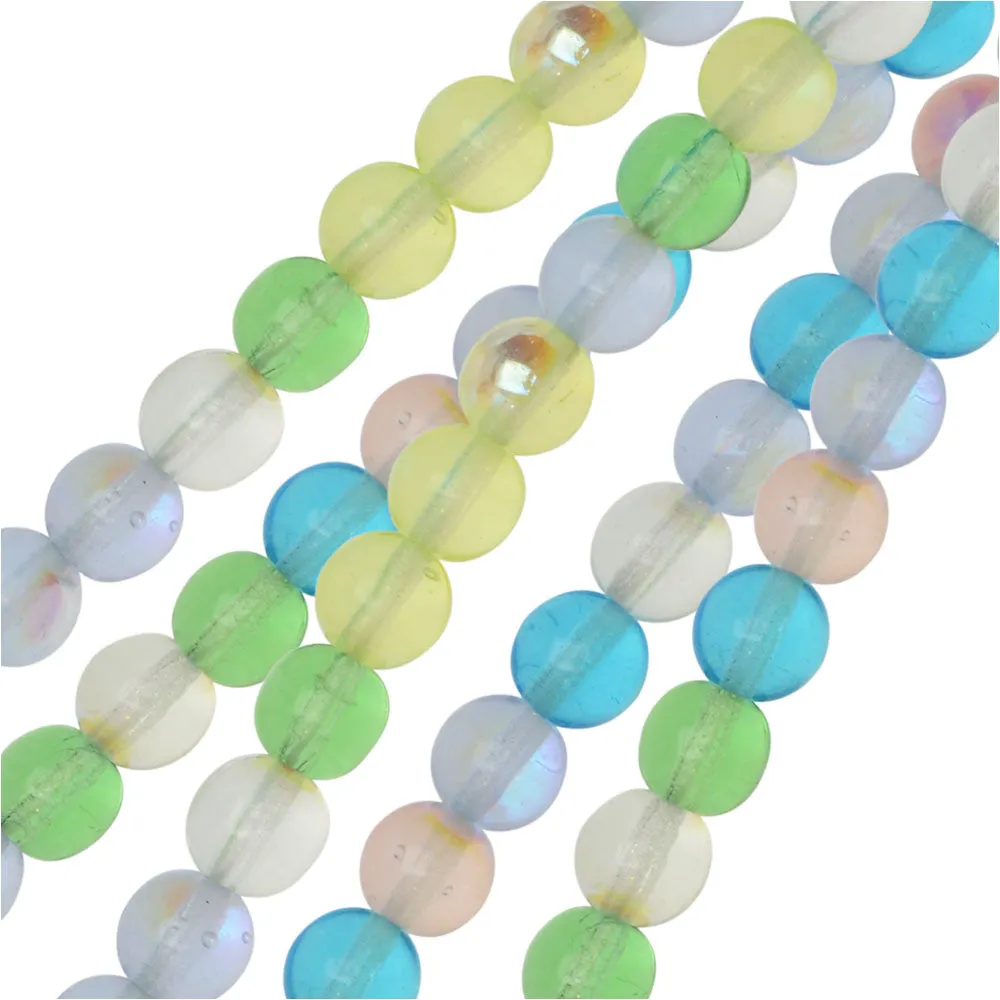 Czech Glass Druk Beads, Round 6mm, Spring Flowers Mix (50 Pieces)