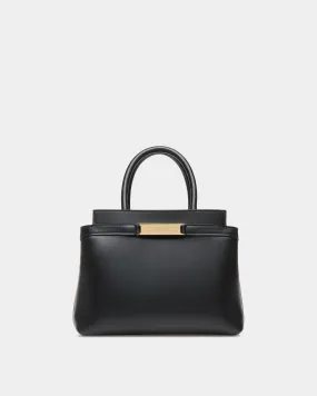 Deco Small Tote Bag in Black Leather 