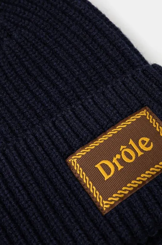 Drôle de Monsieur wool beanie Le Bonnet Laine navy blue color thick knit E-BN104-WO007-NY