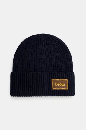 Drôle de Monsieur wool beanie Le Bonnet Laine navy blue color thick knit E-BN104-WO007-NY