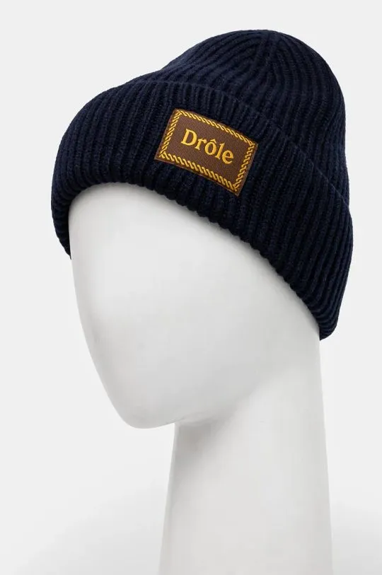 Drôle de Monsieur wool beanie Le Bonnet Laine navy blue color thick knit E-BN104-WO007-NY