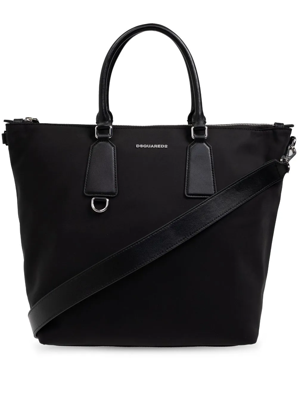 DSQUARED2 logo-plaque nylon tote bag - Black