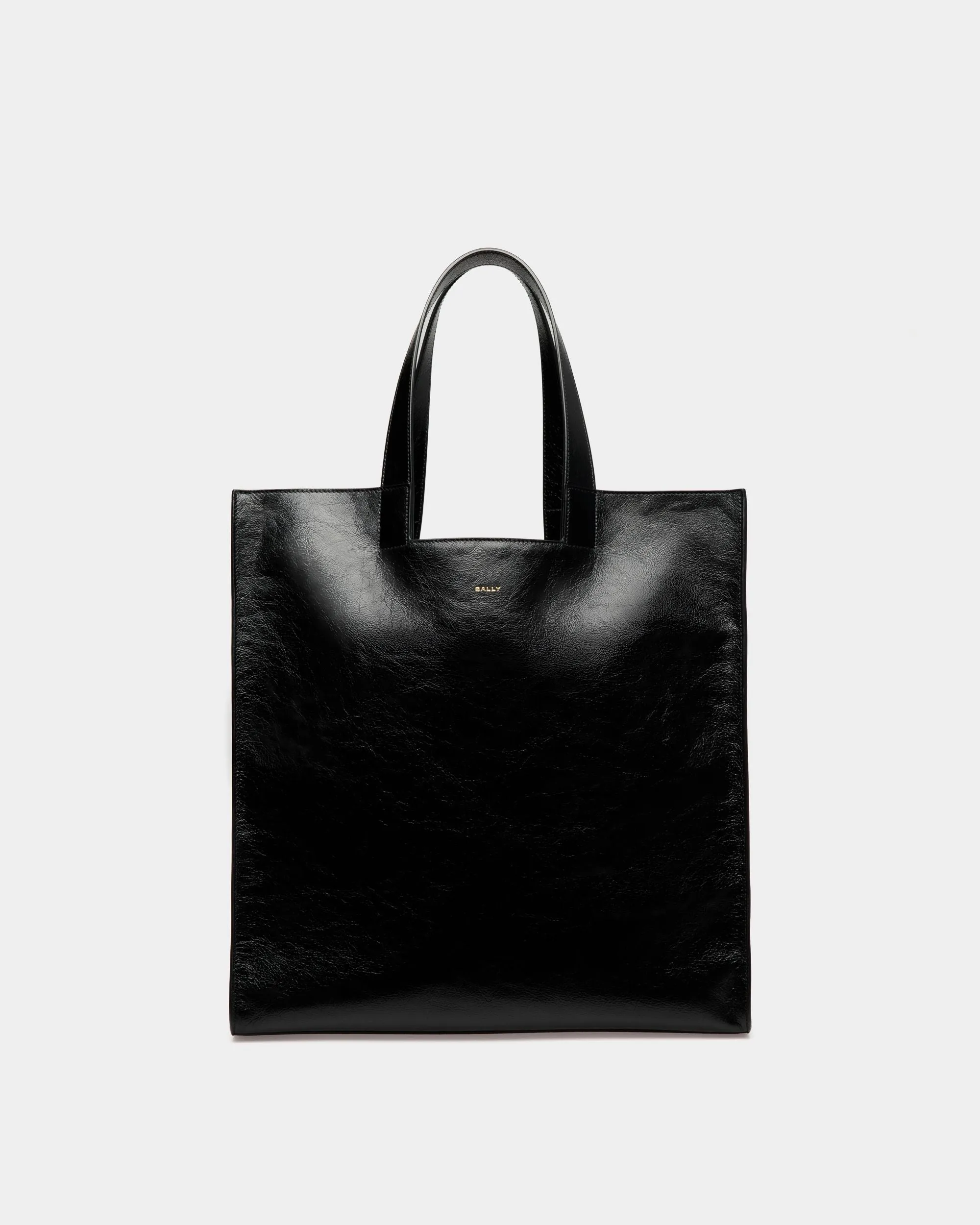 Easy Bally Tote In Black Leather 