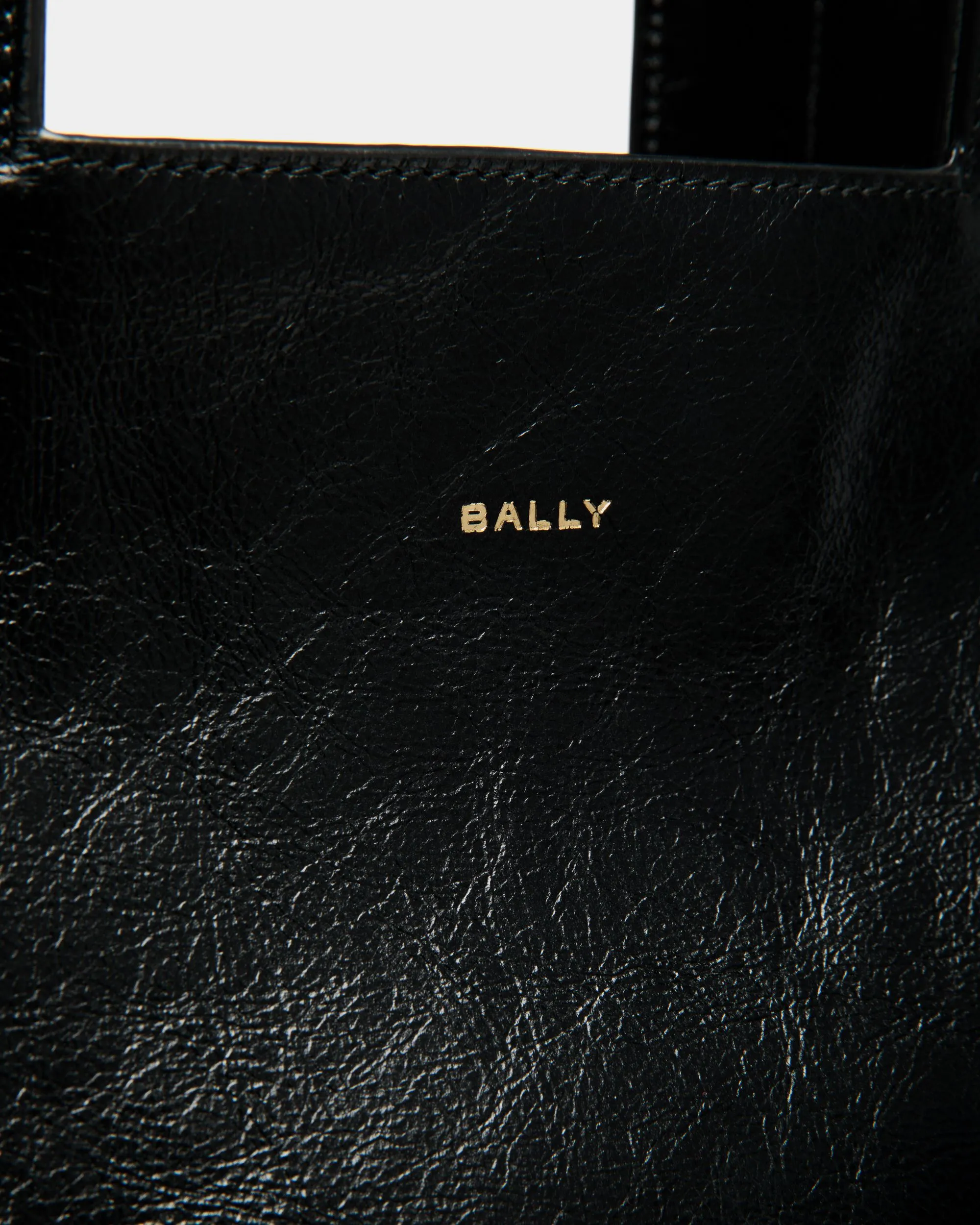 Easy Bally Tote In Black Leather 