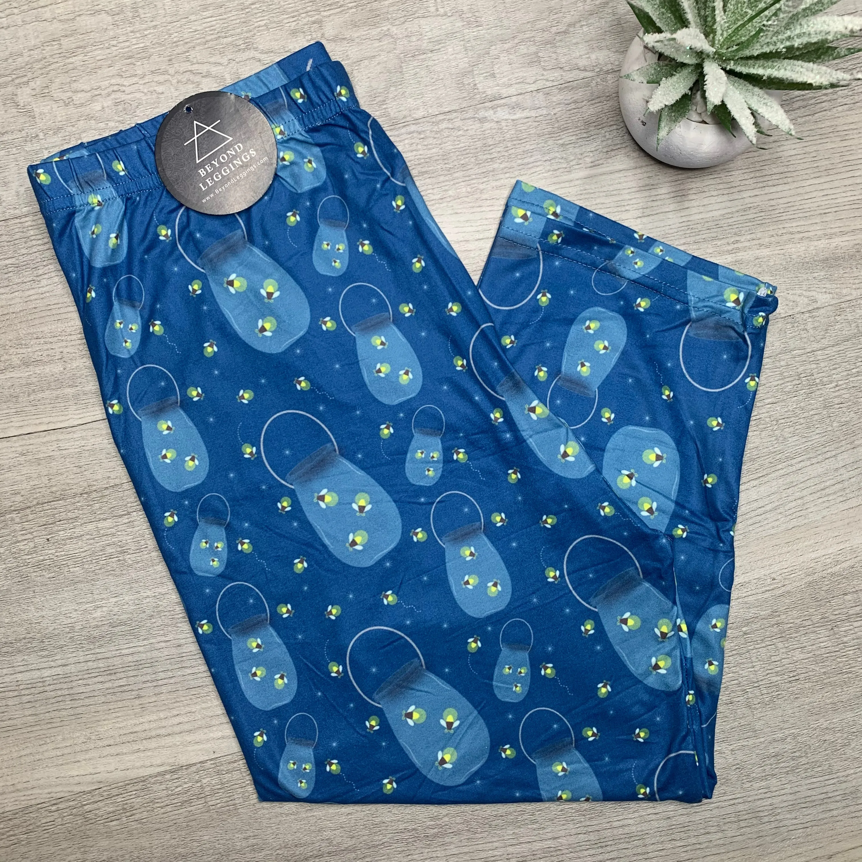 Enchanted Firefly Capri Leggings with Elastic Waistband - High-Rise, Ultra-Soft Feel - Everyday Comfort and Charm