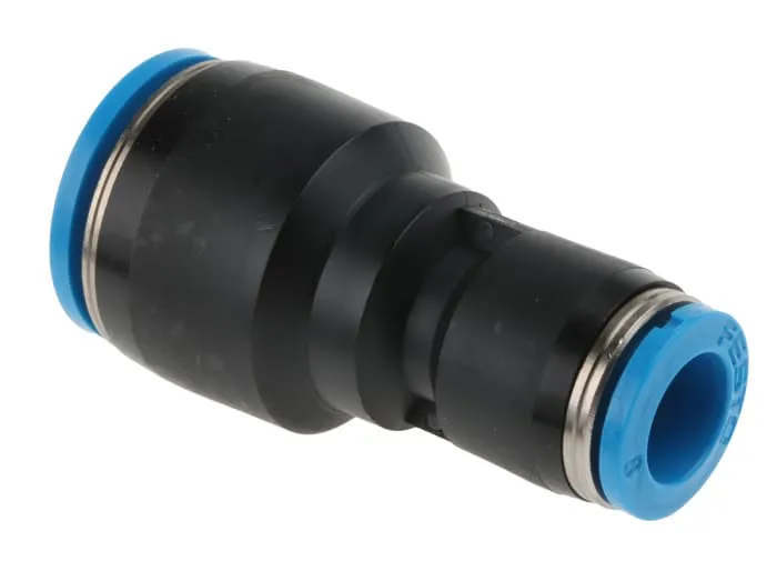 Festo QS Series Reducer Nipple, Push In 12 mm to Push In 8 mm, Tube-to-Tube Connection Style, 130608