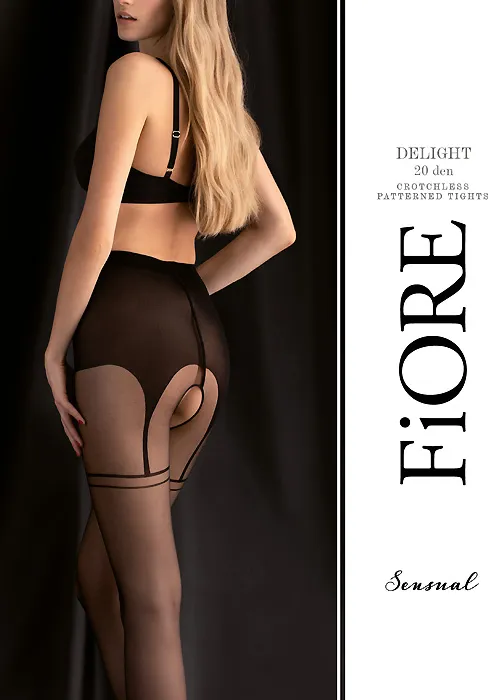 Fiore Delight 20 Crotchless Tights ()