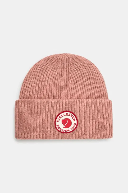 Fjallraven beanie 1960 Logo pink color thick knit F78142.300