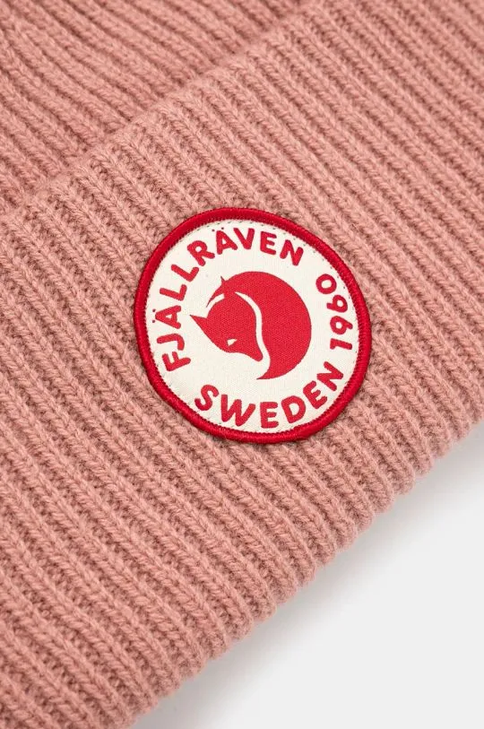 Fjallraven beanie 1960 Logo pink color thick knit F78142.300