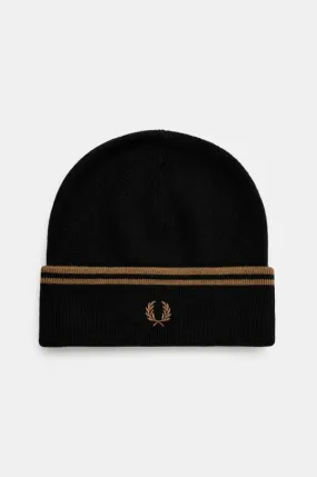 Fred Perry wool beanie Twin Tipped Merino Wool Beanie black color C9150.S77