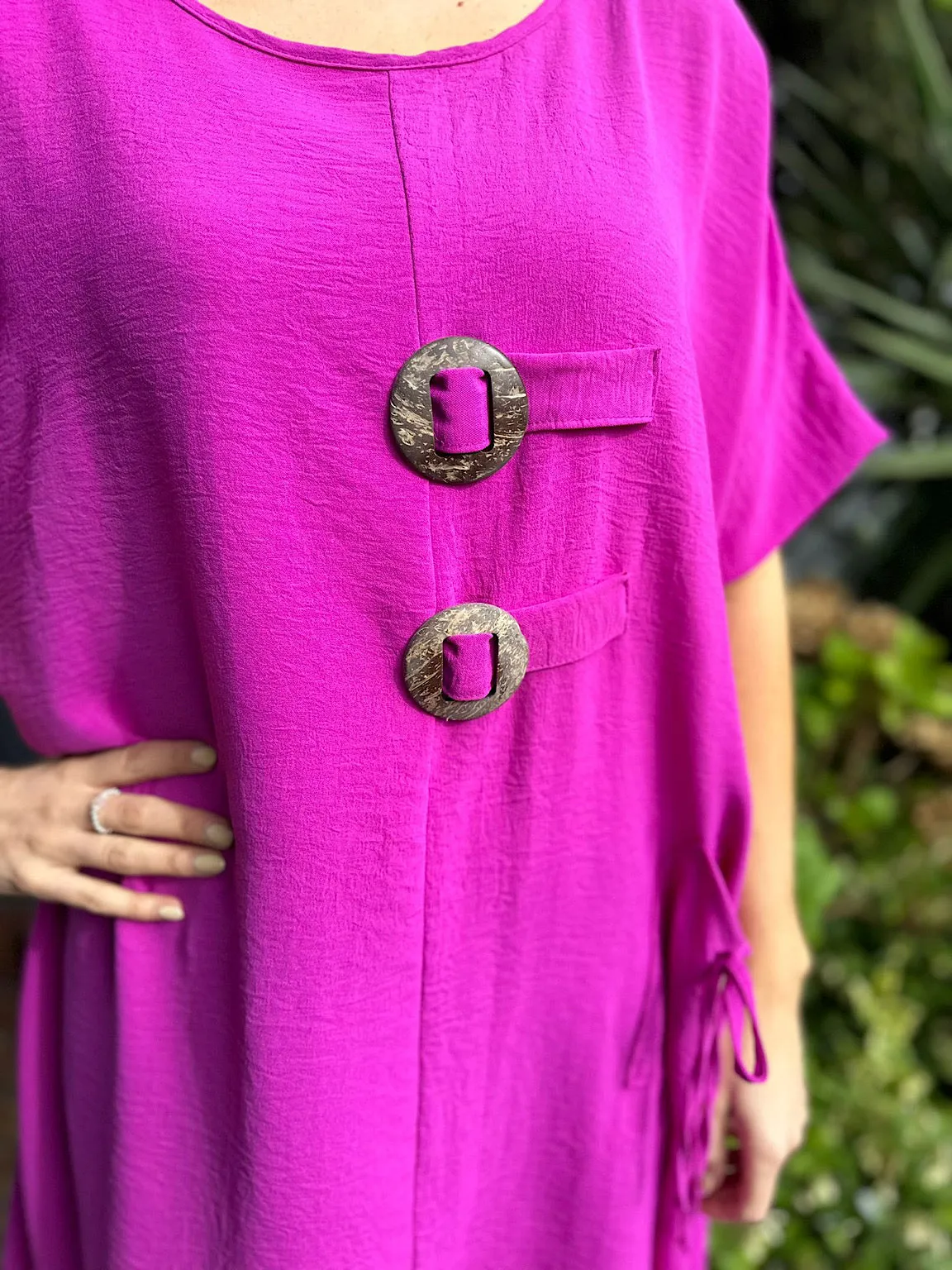 Grape Dipped Hem Crepe Tunic Angie