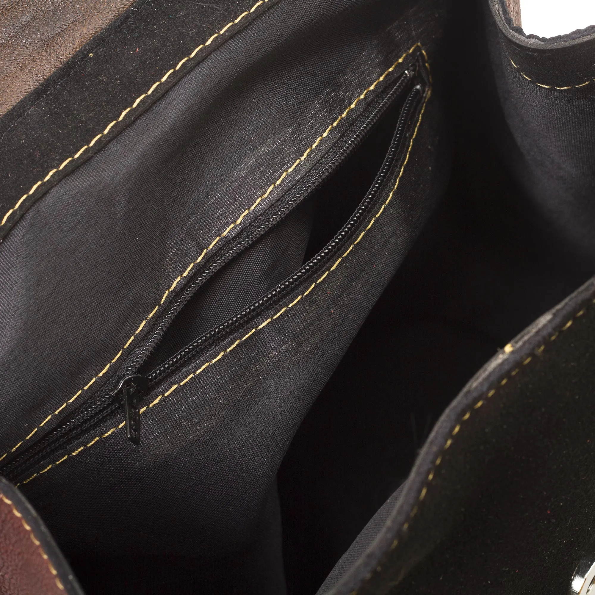 Hand- Tooled Leather and Suede Backpack, 