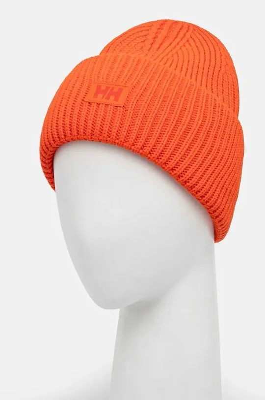 Helly Hansen beanie orange color thick knit 54020