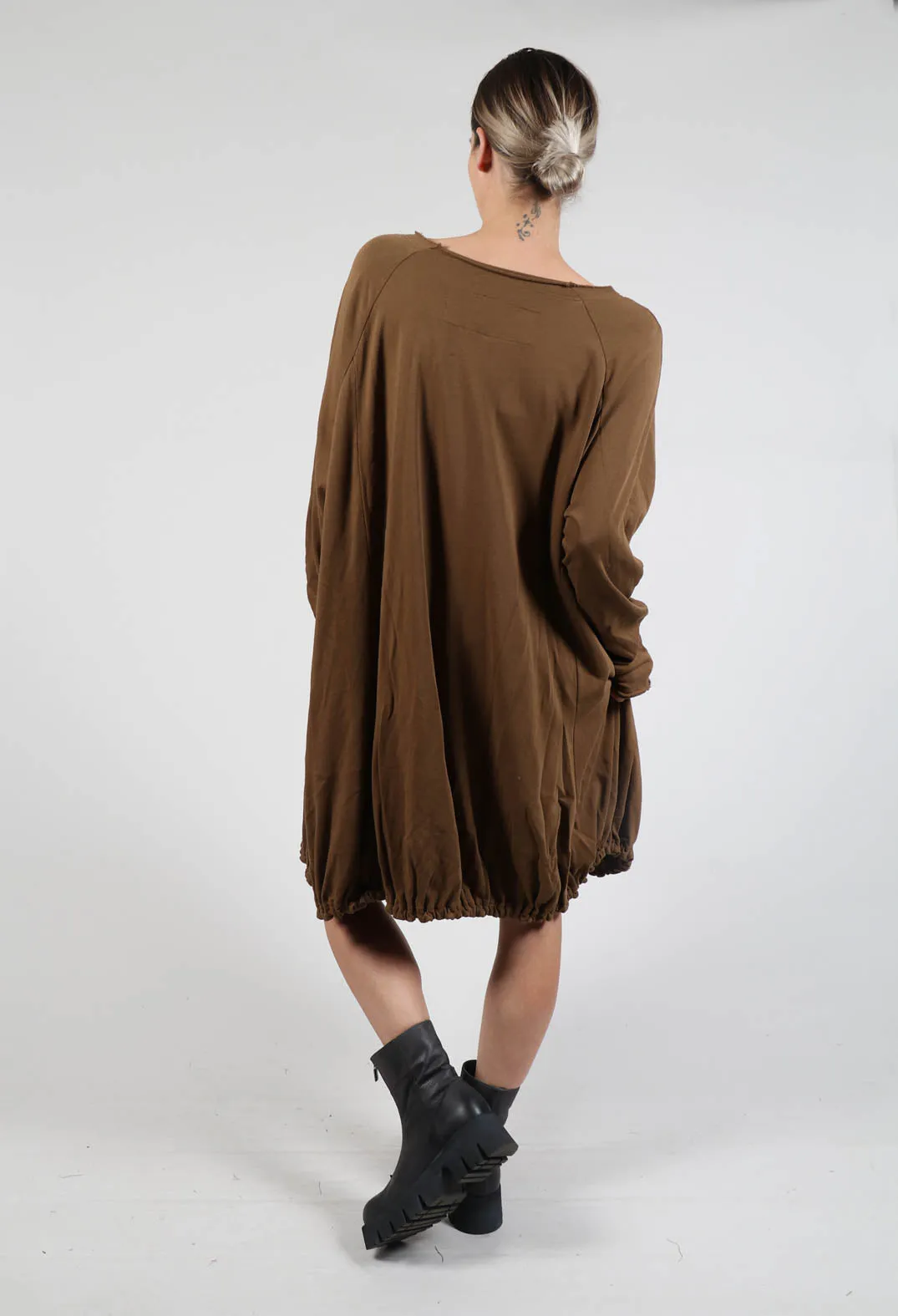 Jersey Tunic with Elasticated Hem in Bronze