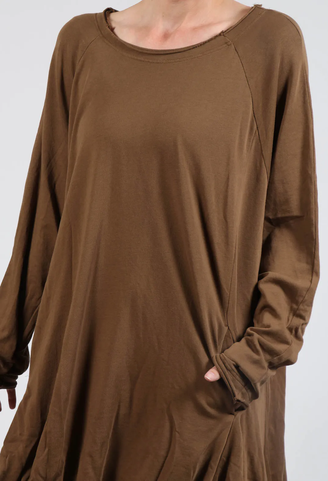 Jersey Tunic with Elasticated Hem in Bronze