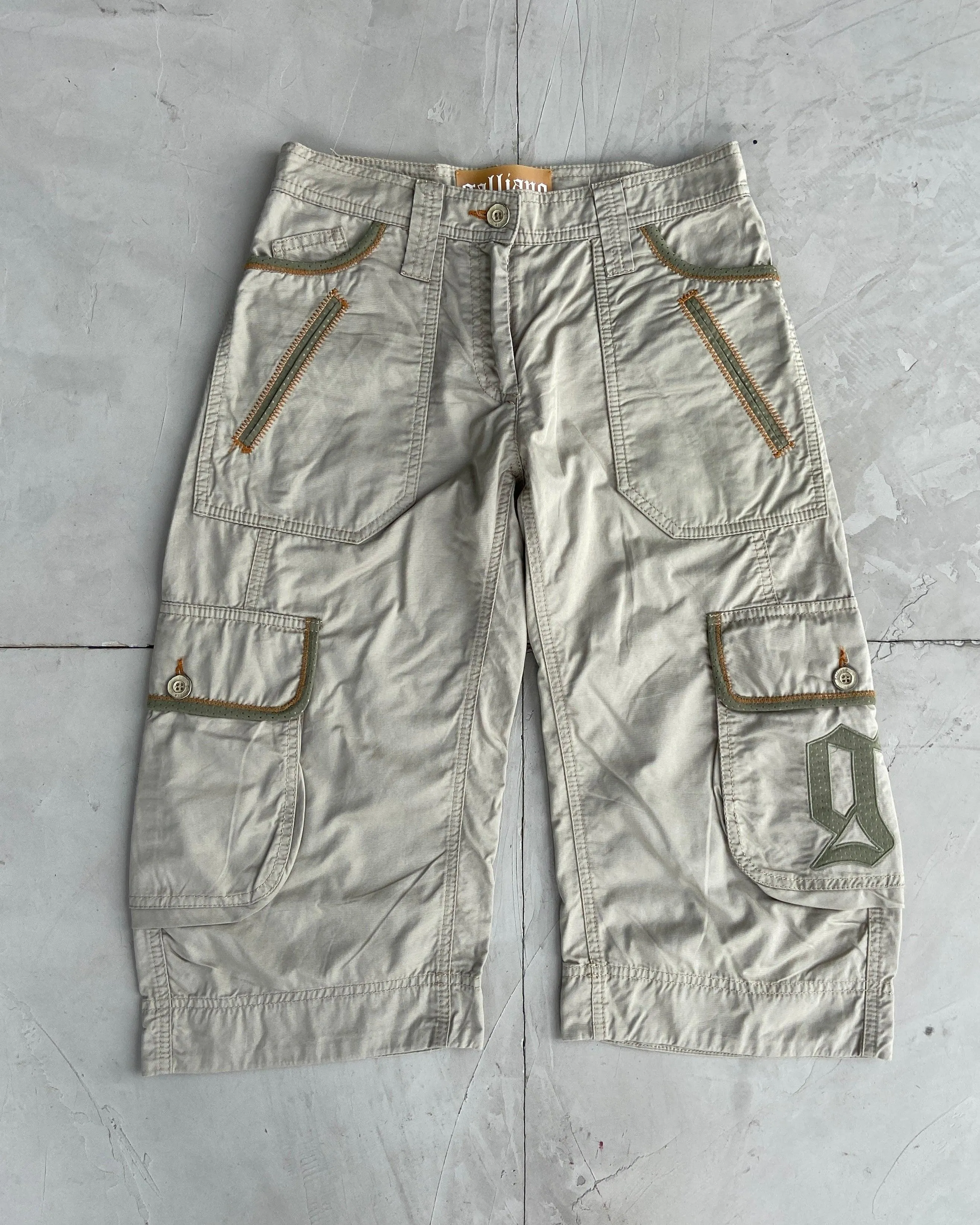 JOHN GALLIANO 2000'S CARGO CAPRI SHORTS - S