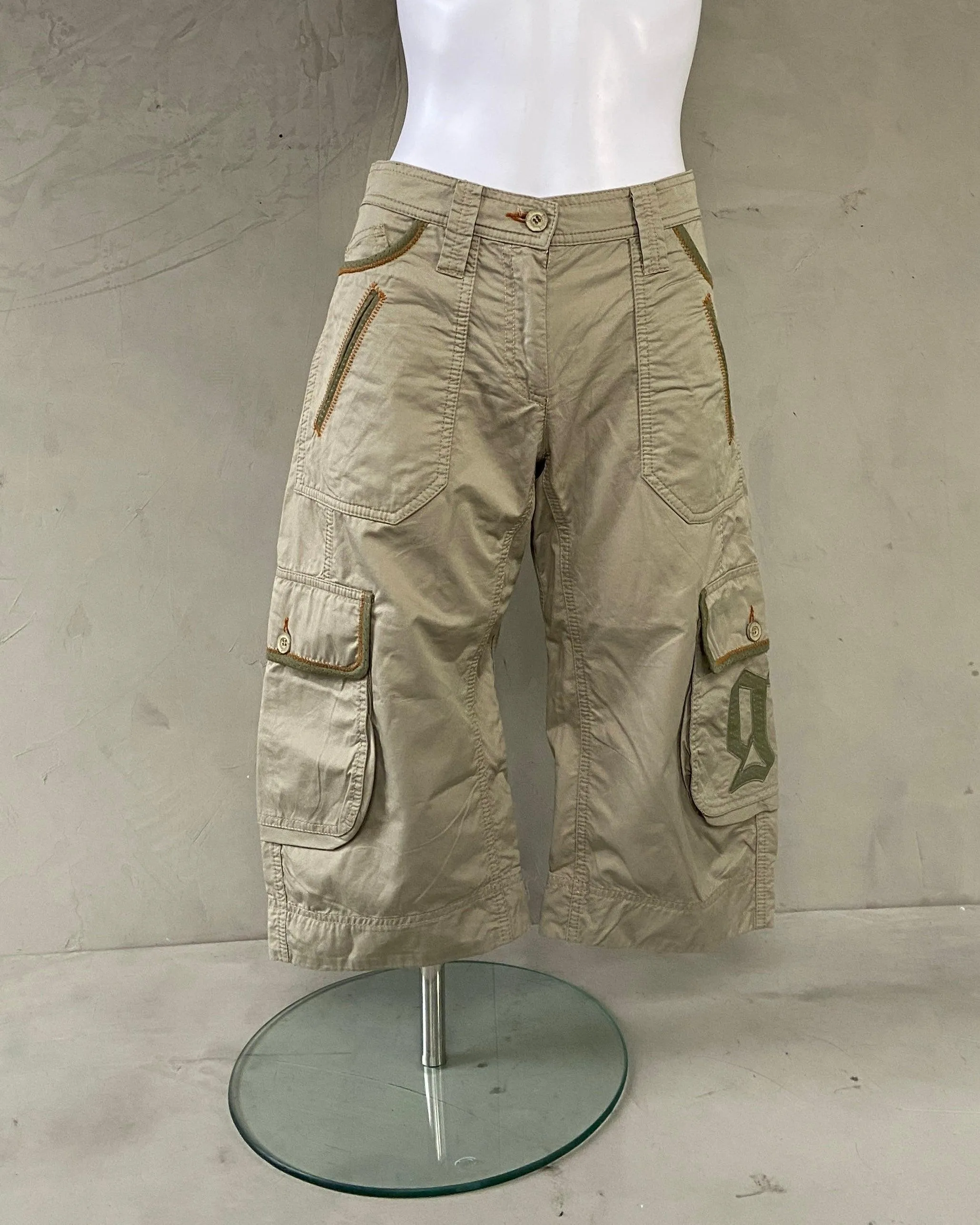 JOHN GALLIANO 2000'S CARGO CAPRI SHORTS - S